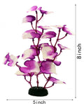 Silk Aquarium Plants for Betta Fish Tank, Purple-White, 8 Inch