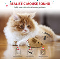 Gigwi Interactive Cat Toy Mouse, Moving Automatic Cat Toys Mice Electronic with Furry Tail, Automatic Squeaky Cat Toys f