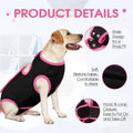 IDOMIK Adjustable Dog Surgery Recovery Suit, Anti-Lick Dog Onesie,Black,M
