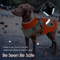 Dog Winter Coat Waterproof - Orange,Medium - Dog Coat with Harness Built in