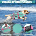 EMUST Dog Life Vests, Adjustable Dog Life Jacktets for Boat, High Visibility Life Vests for Dogs, Medium Dog Life Jacket Safety Swimsuit, NewTurquoise, M