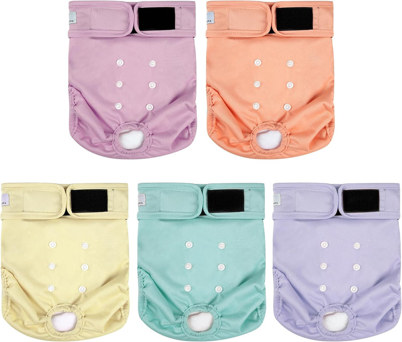 Dog Diapers Female Washable Reusable Pack of 5 for Heat Size XL