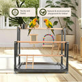 halinfer Bird Playground for Indoor Use, Table Collapsible Bird Playstand for Top of Cage, Mirrow Swing Cups 2 Ladders f