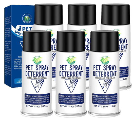 piutezo Cat Deterrent Spray Refill, Pet Spray Deterrent System, Motion Activated Cat System, Cat & Dog Odorless & Indoor, Up to 3 Feet Away, Pet Deterrent Spray Refill 6 Pack 23.34Oz