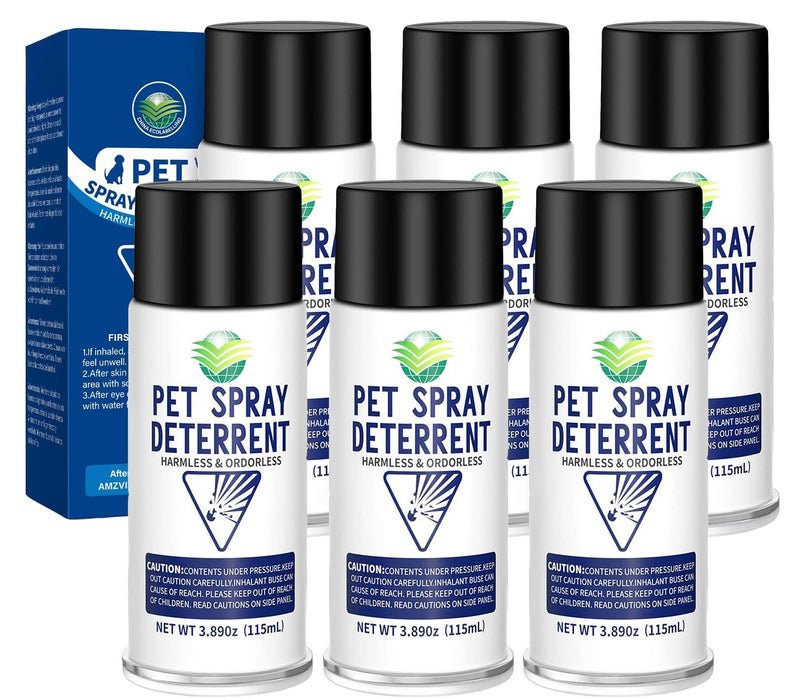 piutezo Cat Deterrent Spray Refill, Pet Spray Deterrent System, Motion Activated Cat System, Cat & Dog Odorless & Indoor, Up to 3 Feet Away, Pet Deterrent Spray Refill 6 Pack 23.34Oz