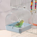 3-in-1 Hanging Bird Bath/Bowl/House for Cage Transparent Splashproof Feeder Birdcage Accessories for Small to Medium Bir