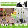 LANNEY Pooper Scooper - 38" Long Adjustable Metal Handle Dog Pooper Scooper Swivel Bin & Rake & Spade with 50 Bags Attac