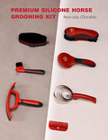 Horse Grooming Kit, 9 Piece Horse Brush Set w/Silicone Handles