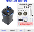 AMOSIJOY Ultra-Quiet Canister Filter for Large Fish Tanks and Aquariums