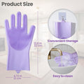 DELOMO Pet Grooming Gloves 1 Pair: Soft and Gentle Silicone Dog Washing Gloves - Bathing Scrubber Brush Mitt Grooming Shedding Fur Removal Massage for Dogs/Cats/Horse, Purple