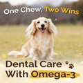 Gootoe Dental Sticks for Dogs, Omega-3, Salmon Flavor, W-Shaped, 8oz