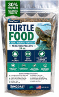 Suncoast Aquatic Turtle Food for Adult Turtles - Floating Pellets with 30% Protein, Calcium, Vitamin E, Omega-3 & Vitami