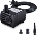 CWKJ Fountain Pump, 80GPH(4W 300L/H) Submersible Water Pump, Durable Outdoor Fountain Water Pump with 7.2ft（2.2m） Power 