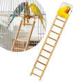 Oakestry Wooden Bird Ladder 11 Step Climbing Toy 17 Inch Parrot Cage Accessory Interactive Exercise Perch Durable Natural Wood for Parrots Cockatiels Budgies Finches Conures Lovebirds Cage Decor