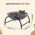 LIFLIX Raised Cat Hammock Bed, Pet Bed for for Indoor Cats, Standing Cat Cot with Washable Plush,17.1 x 17 x 9.5 inches