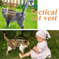 Tactical Cat Harness and Leash Set for Walking Escape Proof Adjustable Large Cat Vest Harness with Patches Soft Mesh Pad