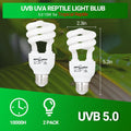 REPTI ZOO UVB Light for Tropical Reptile, 2 Pack 5.0 15W UVA UVB Reptile Light Bulb, UVB Lamp for Crested Gecko Leopard 
