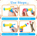 Eerrhhaq 2 Cat Toy Launchers & 100 Cat Pom Pom Balls,Cat Toys Balls Launcher,Launch Ball Interactive Toy,Silent Plush Elastic Ball for Kitty