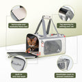 Pawaii Cat Carrier with ID Tag, TSA Airline Approved Soft Sided Collapsible Pet Travel Carrier, Portable Comfortable Convenient Foldable Cat Travel Bag