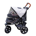Pet Gear No-Zip AT3 Pet Stroller for Cats/Dogs, Zipperless Entry, Easy One-Hand Fold, Jogging Tires, Removable Liner, Cup Holder + Storage Basket, Platinum