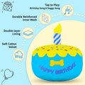 FurtasticFinds Dog Birthday Cake Toy 5.9", Larger Plush Dog Gift with Electronic Music Box, Plays Happy Birthday Song & Puppy Bark Melody, Party Decoration for All Breeds Dogs, Blue