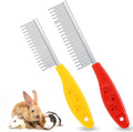 Patelai 2 Pieces Pet Hair Grooming Comb Stainless Steel for Rabbit Cat