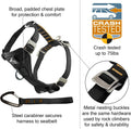 Kurgo Enhanced Strength Tru-Fit Dog Car Harness - Pet Travel Safety Harness - Crash Test Certified Fit - Five Point Adjustment - Secure Buckle - Padded Chest - Black - X-Large