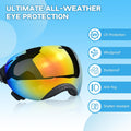 Dog Goggles UV Protection for Medium Large Breeds Rainbow PC Lens Soft TPU