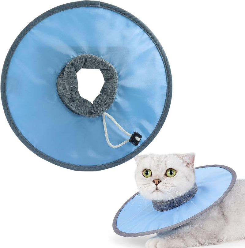 10.5 Inch Adjustable Elizabethan Collar for Cats - Soft & Comfortable Cat Cone Collar to Stop Licking & Scratching, Wate