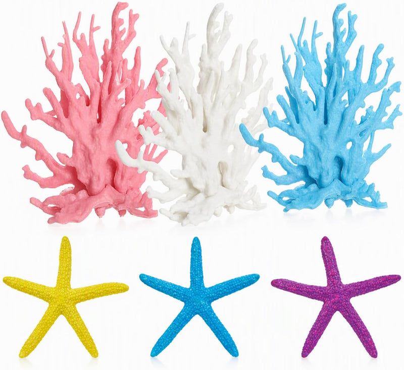 6-Piece Coral Reef Decor, Aquarium Coral Decorations