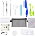 43Pcs Tick Removal Tool Set for Dogs, Cats and Pets, Stainless Steel Tick Tweezers, Tick Puller Hooks, Tick Card, Fine-T
