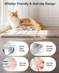 Elevated cat Bowl, 6.3" Wide Raised Stainless Steel Cat Food and Water Dishes, Small Dog Bowl, Whisker Friendly, Anti-Vomiting, Neck Stress-Free, Non-Slip Stainless Steel Stand with 4 Legs- 3Pack