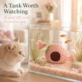 Mechpia Ceramic Aquarium Cave Decor, Strawberry Betta Fish Hideout with Ice Crackle Glaze, Fish Tank Cave Ornament for S