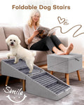 17" H Split Ottoman Dog Ramp for Couch, Foldable Dog Stairs for Small Dogs