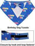 ADOGGYGO Birthday Dog Bandana with Bowtie, Blue Boy Dog Tuxedo