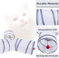 Deofun Cat Tunnel Tube Toys, Tunnels for Indoor Cats, 3 Way Colorful White Gray Collapsible Interactive Toy with Balls for Rabbits, Kittens, Ferrets, Puppy
