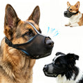 Dog Muzzle for Small Medium Large Dogs – Anti-Scavenging T-Shaped Mesh, Prevents Biting, Barking & Eating | 1.2 oz Ultra-Lightweight Breathable Soft PVC Padded Mouth Guard with Luminous Strap