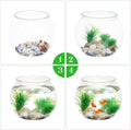 1 Gallon Plastic Fish Bowl, Shatterproof Clear Round Goldfish Betta Tank, Small Bubble Bowl Vase for Centerpiece, Candy 