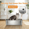 Stainless Steel Cat Litter Box Sturdy Metal Pan for Cats and Pets