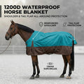 1200Denier Waterproof and Breathable Horse Sheet Tgw Riding Horse Blanket (74", Turquoise)