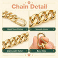 20 Inch Dog Gold Chain Collar with Christmas Ribbon Scarf