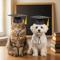 Black Pet Graduation Hats, Animal Graduation Caps with Yellow Tassel, Adjustable Dog and Cats Bachelor Hats for Photo Props Graduations Holiday Party Costume Accessories