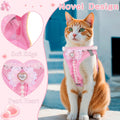 NCMAMA Cat Harness and Leash Set,Escape Proof Adjustable Kitten Harness with Cute Pink Bow,Breathable Reflective Strips Harness for Kitty Puppy Bunny for Walk Travel and Indoor Use (Pink XS)