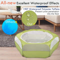 Pawaboo Small Animal Playpen with Zippered Cover,Green