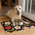 HOMETITUTE Pet Food Mat Floral Print Bowl Placemat 20 x 12 Inch