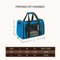 Soft Sided cat Carrier Bag Breathable Mesh Cat Dog Travel Carrier with Hand & Adjustable Crossbody Shoulder Strap (Blue,