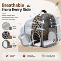 Expandable Cat Carrier Backpack with Bubble Window, Animal Print