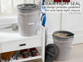 Mighty Tuff 5 Gallon / 21 Pound Pet Food Storage Container, Pack of 2 with Metal Handle and Airtight Lid to Lock in Fres
