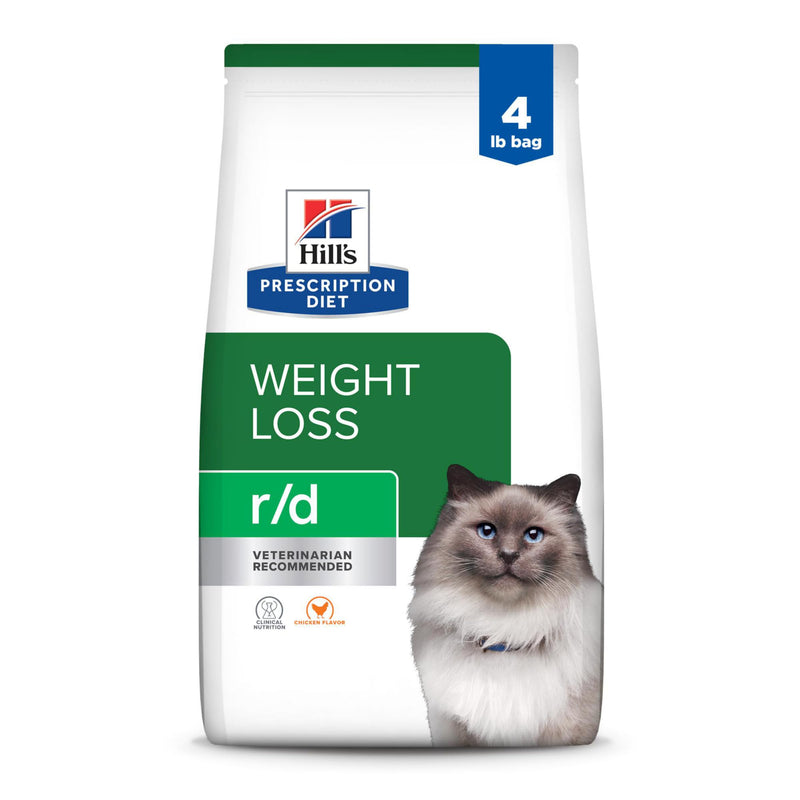Hill's Prescription Diet r/d Weight Reduction Dry Cat Food, Chicken, 4 lb. Bag