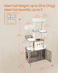Feandrea Cat Tree, 66.9-Inch Cat Tower with Litter Box Enclosure